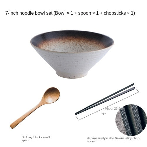 Exquisites japanisches Keramikschalen-Set für Ramen, Suppe und Reis