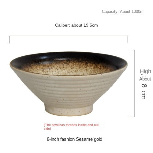 Exquisites japanisches Keramikschalen-Set für Ramen, Suppe und Reis