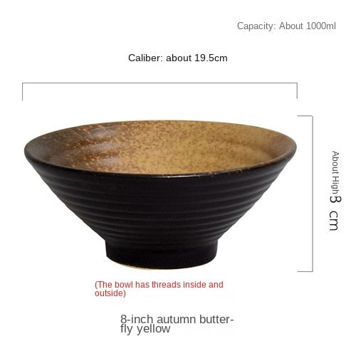 Exquisites japanisches Keramikschalen-Set für Ramen, Suppe und Reis