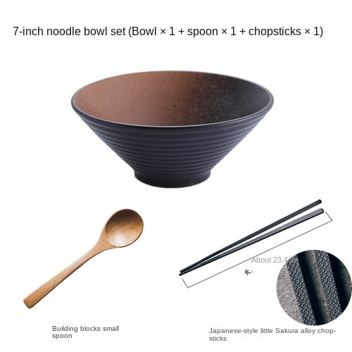 Exquisites japanisches Keramikschalen-Set für Ramen, Suppe und Reis