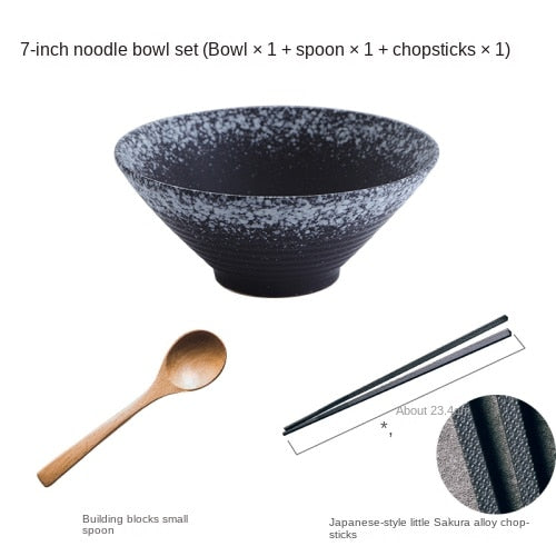 Exquisites japanisches Keramikschalen-Set für Ramen, Suppe und Reis