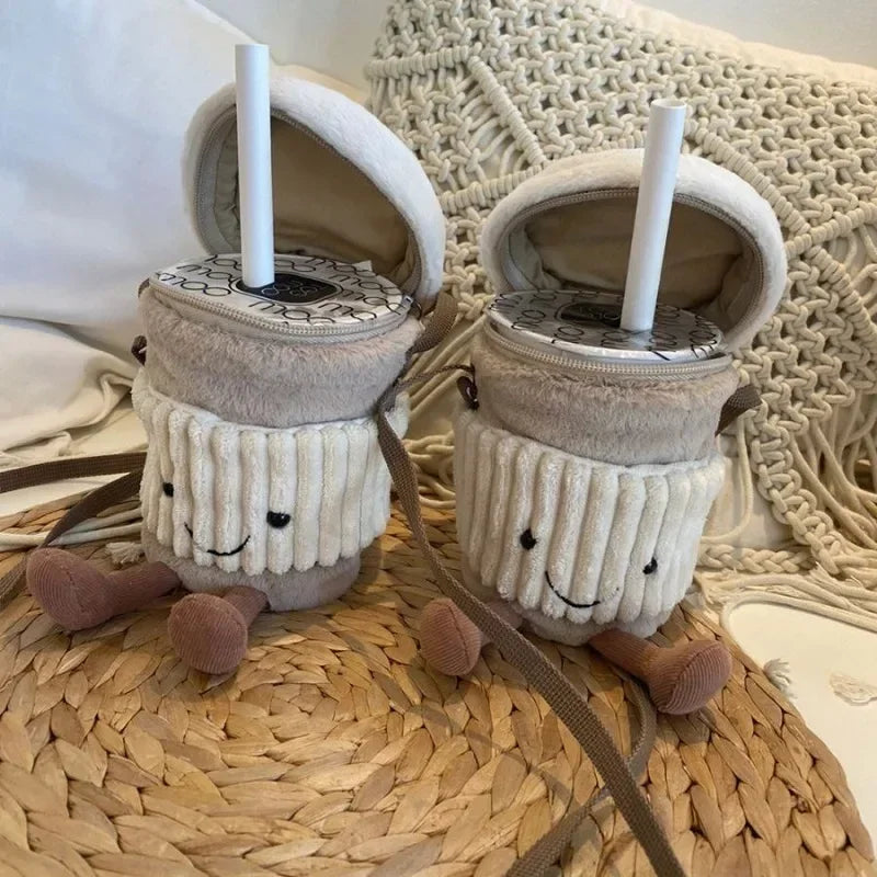 Brehn | Süßer Glücklicher Kaffeetassenhalter Plüschbeutel