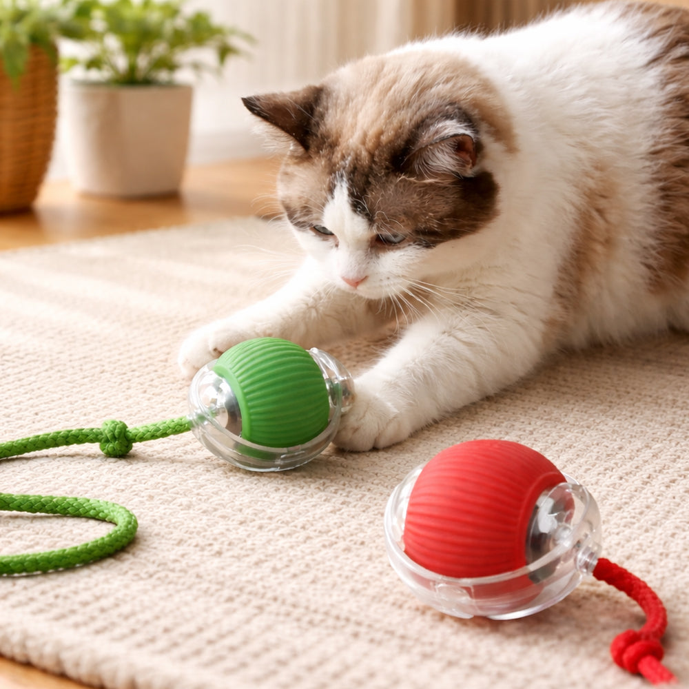 Smarte interaktive Katzenball mit Schnur | Brehn