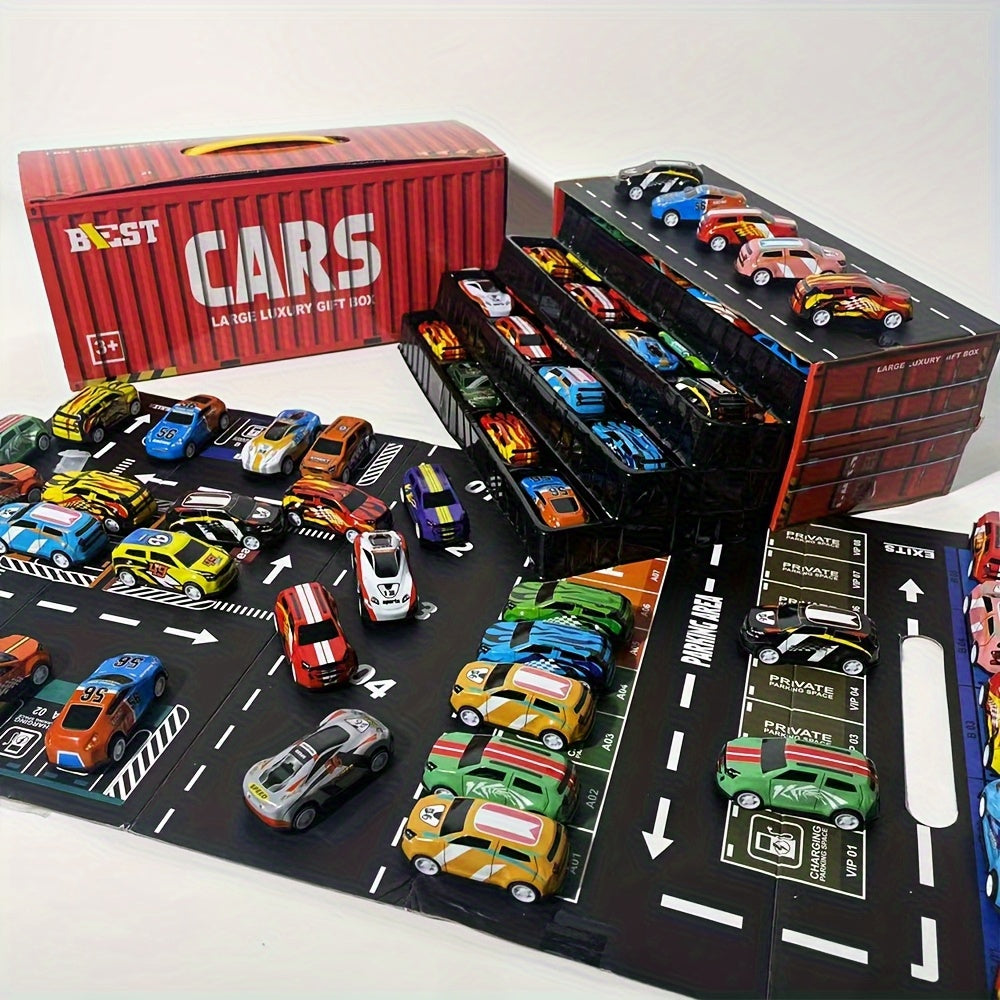 Kinder-Spielset mit Diecast-Autobahn und Garage