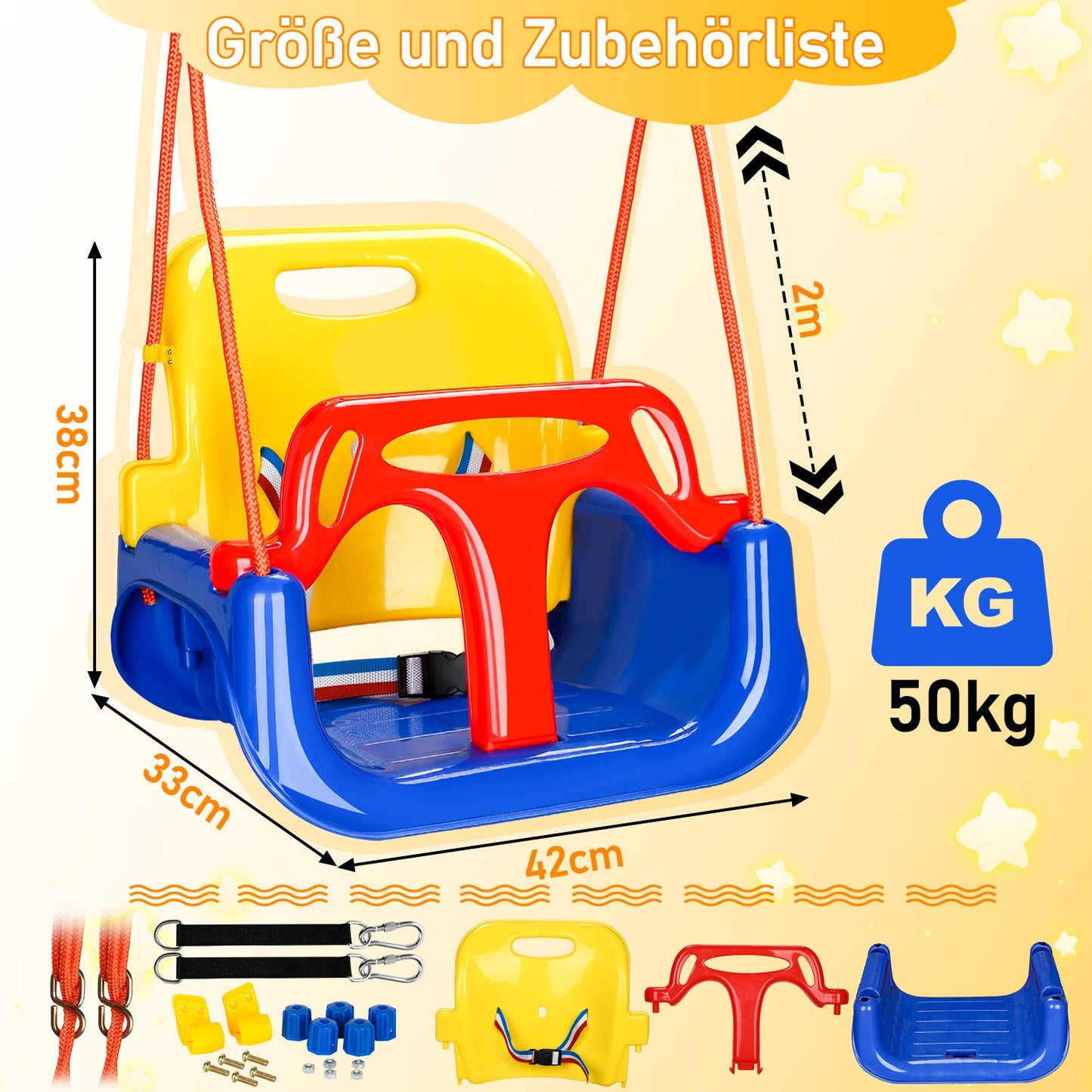 Kinderschaukel Babyschaukel 3 in 1 | Brehn