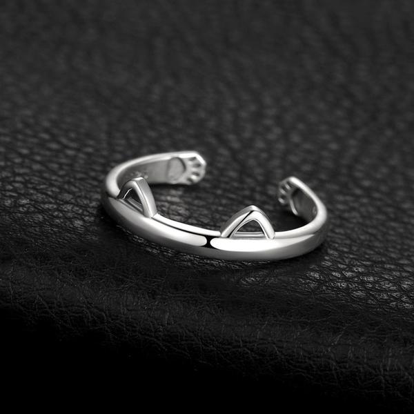 Kitty Ohr Pfote Umarmung 925 Silberring | Brehn
