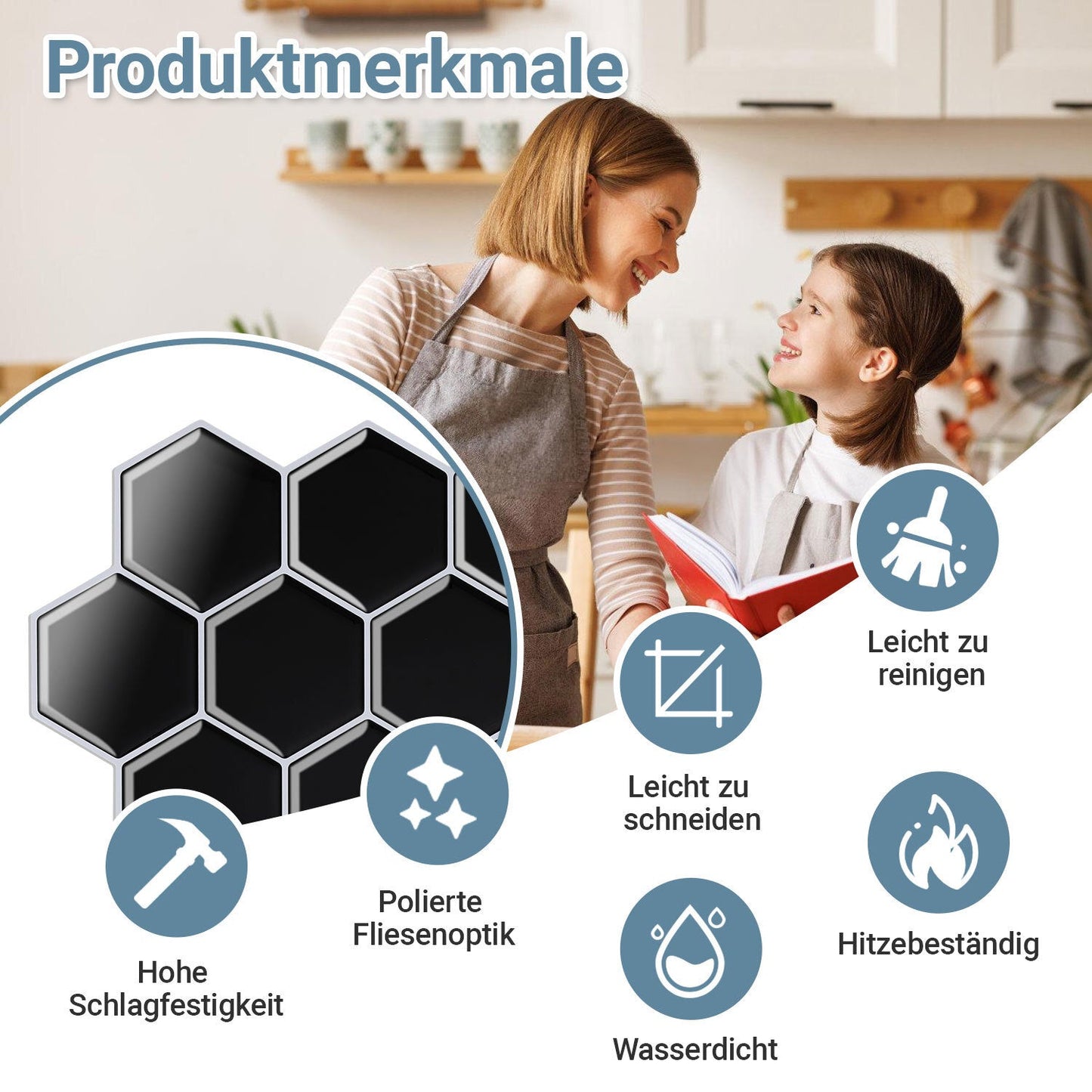 Klebefliesen Selbstklebend 10er Set Hexagon | Brehn