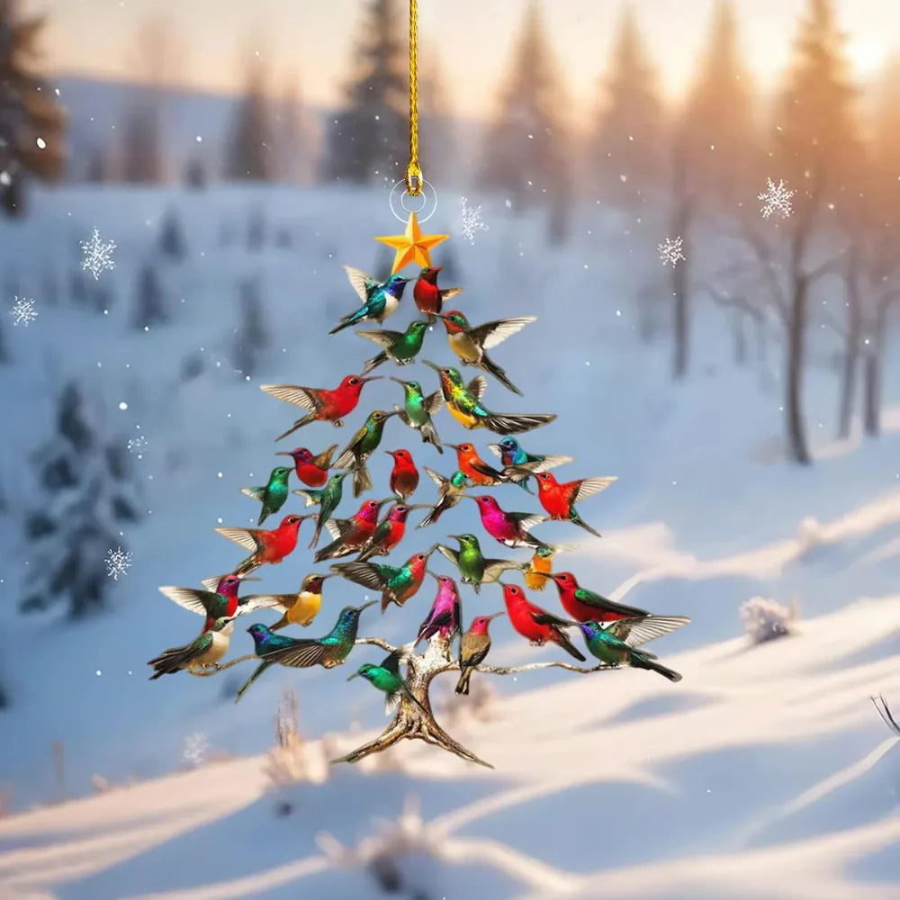 Brehn | Buntes Vogelornament zur Weihnachtsbaumdekoration – Natürliche Gestaltung und nachhaltiges Material