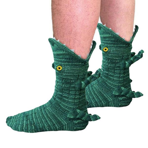 Strickkrokodilbissocken Hausschuhe | Brehn