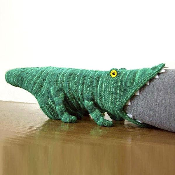 Strickkrokodilbissocken Hausschuhe | Brehn