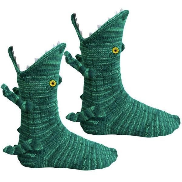 Strickkrokodilbissocken Hausschuhe | Brehn