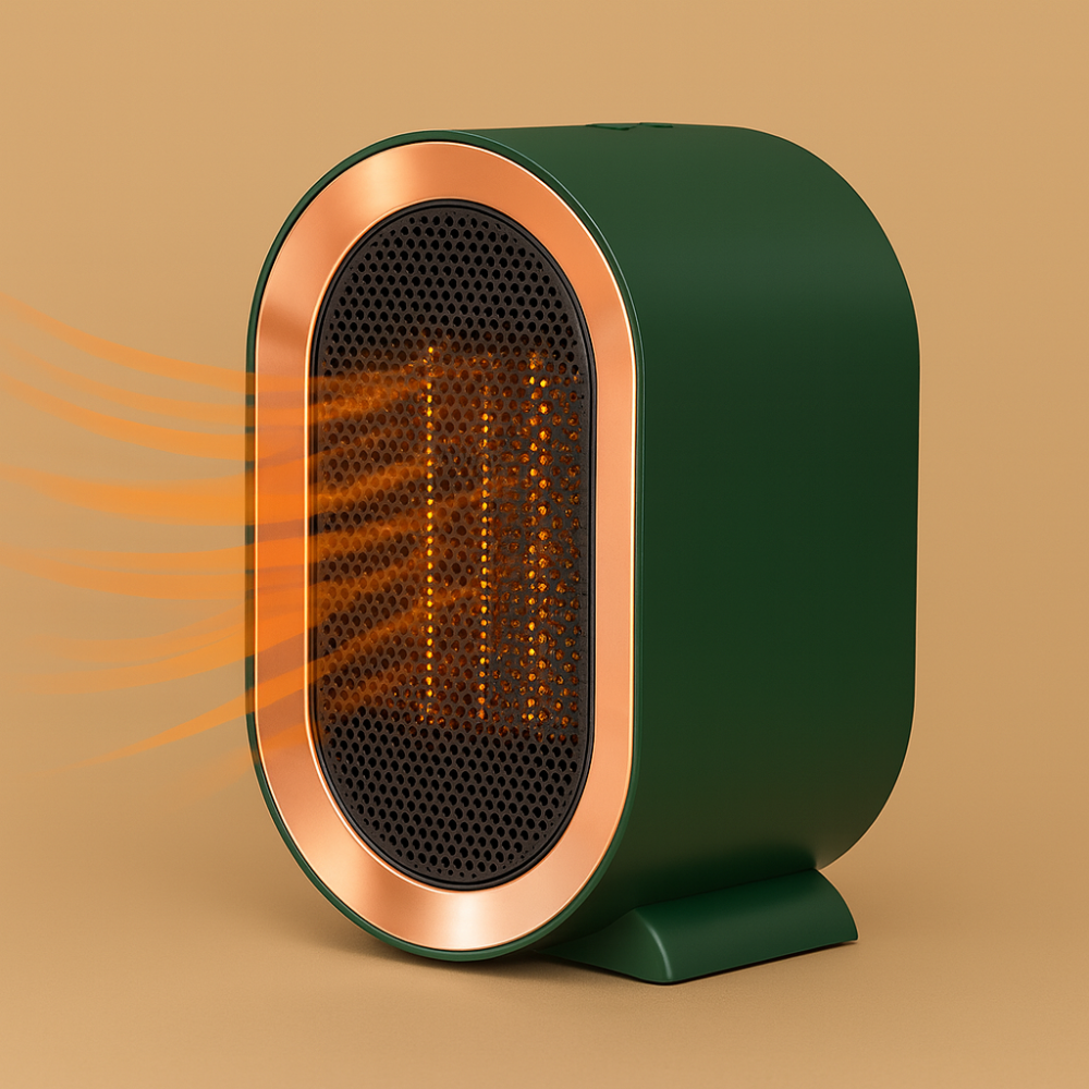 Brehn | Kompakter elektrischer Heizlüfter Energiesparende Keramik für kleine Räume – Leises Heizen 800-1200 W