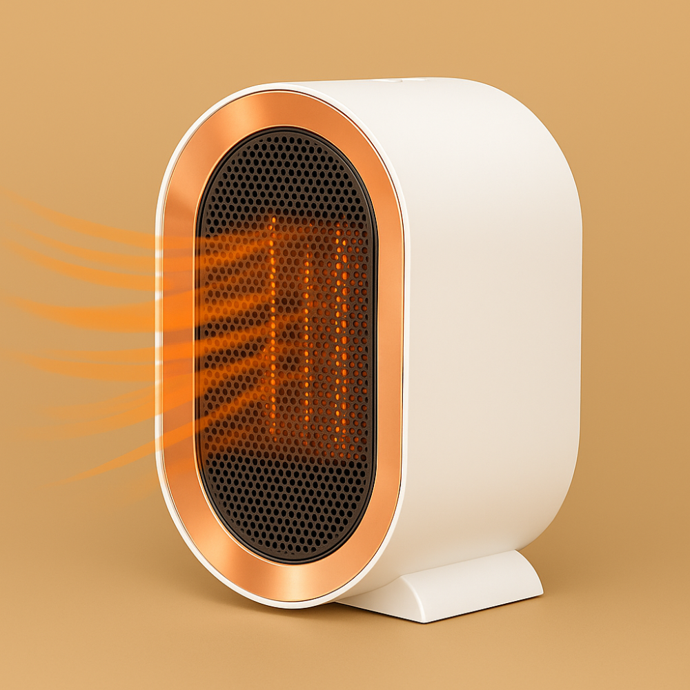 Brehn | Kompakter elektrischer Heizlüfter Energiesparende Keramik für kleine Räume – Leises Heizen 800-1200 W