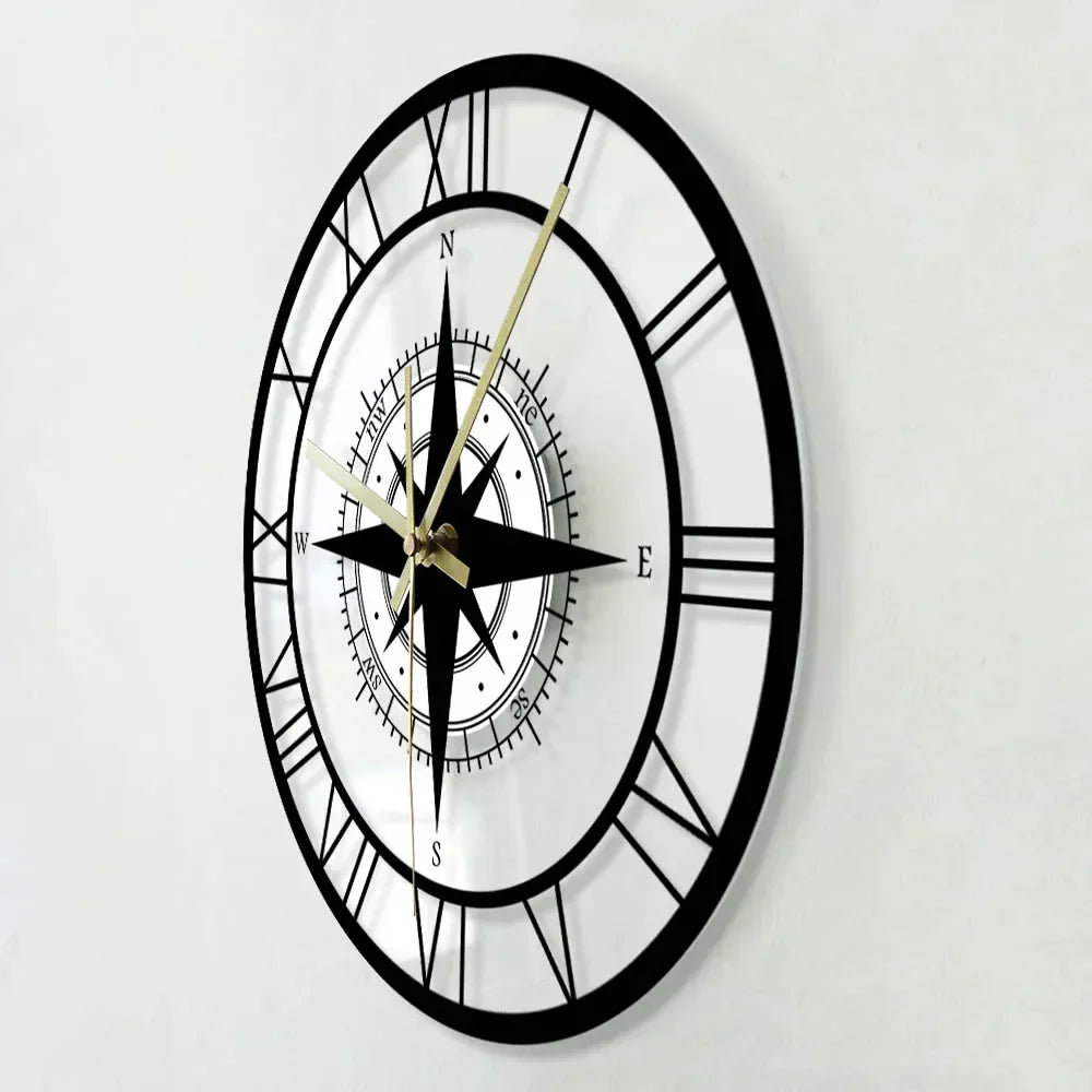 Nautischer Kompass Wanduhr