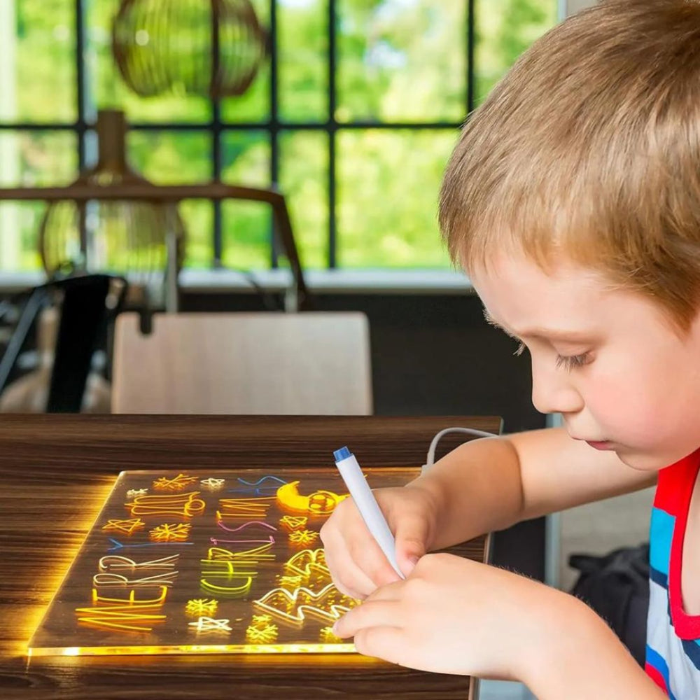 Brehn | Kreatives LED-Zeichnungsbrett für Kinder, wiederverwendbar, USB-betrieben, sicher für Kinder