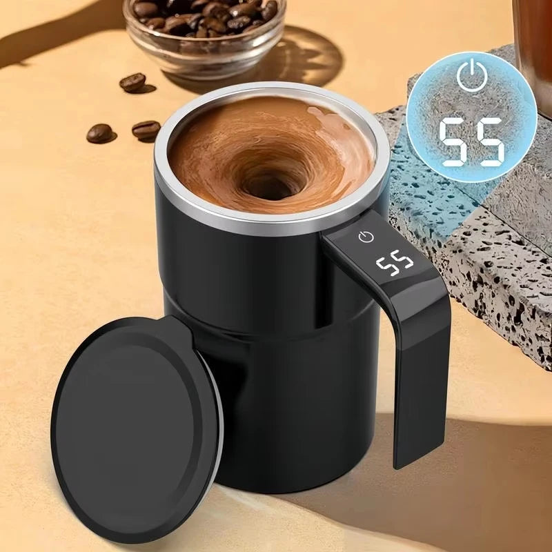 Brehn | Kaffeetasse mit automatischem Rührer und Temperaturanzeige – 380 ml