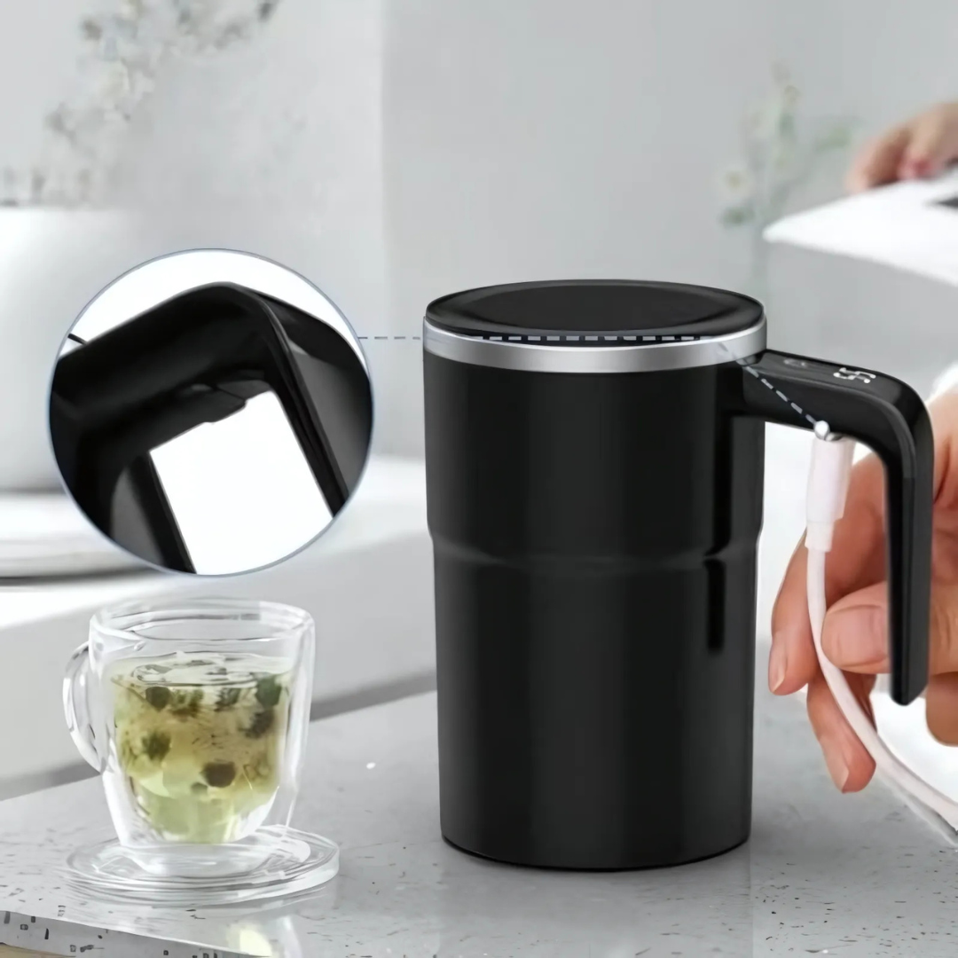 Brehn | Kaffeetasse mit automatischem Rührer und Temperaturanzeige – 380 ml