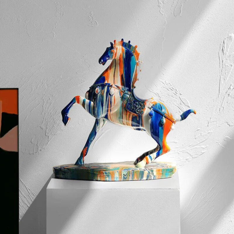 Kunst Bunter Stier Skulptur