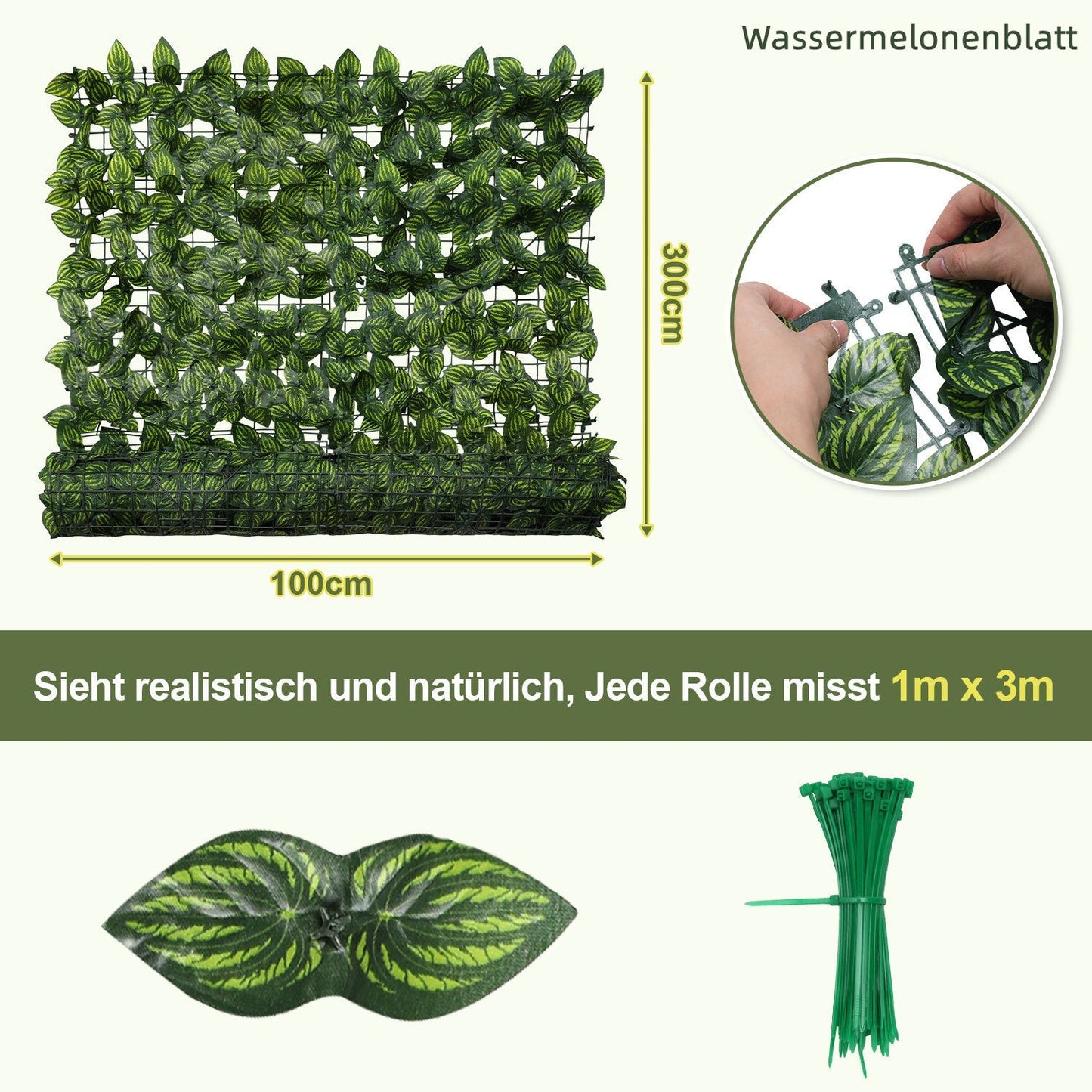 Künstliche Efeu Hecke Sichtschutz 1x3m | Brehn