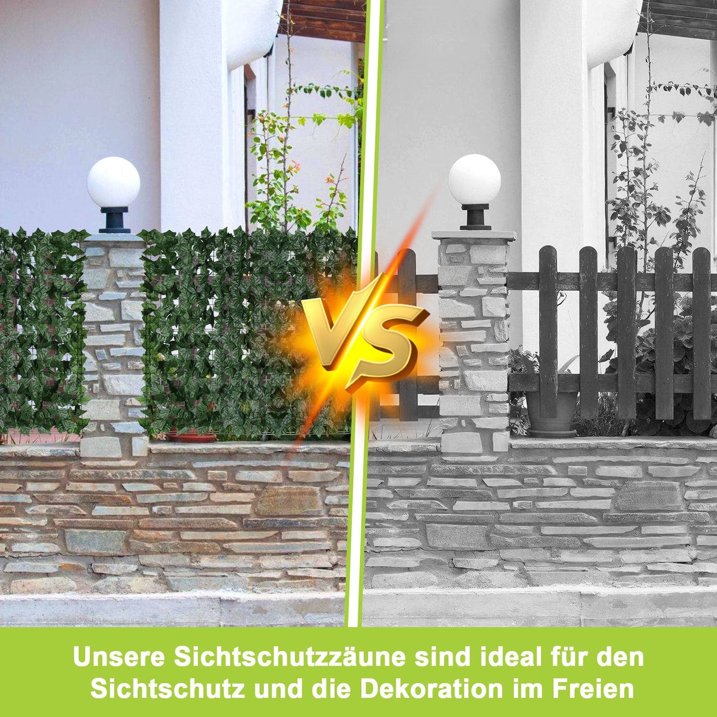 Künstliche Efeu Hecke Sichtschutz 1x3m | Brehn