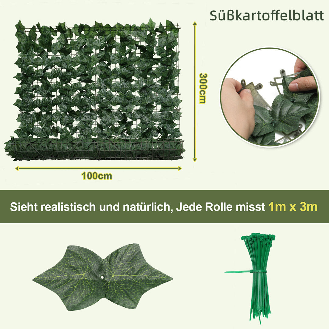 Künstliche Efeu Hecke Sichtschutz 1x3m | Brehn