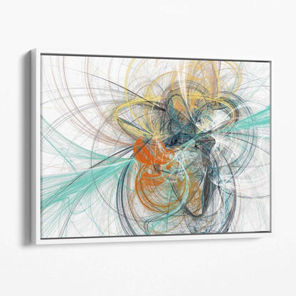 Abstraktes Wandbild aus Leinwand in Mintgrün und Grau (Mixed Media)