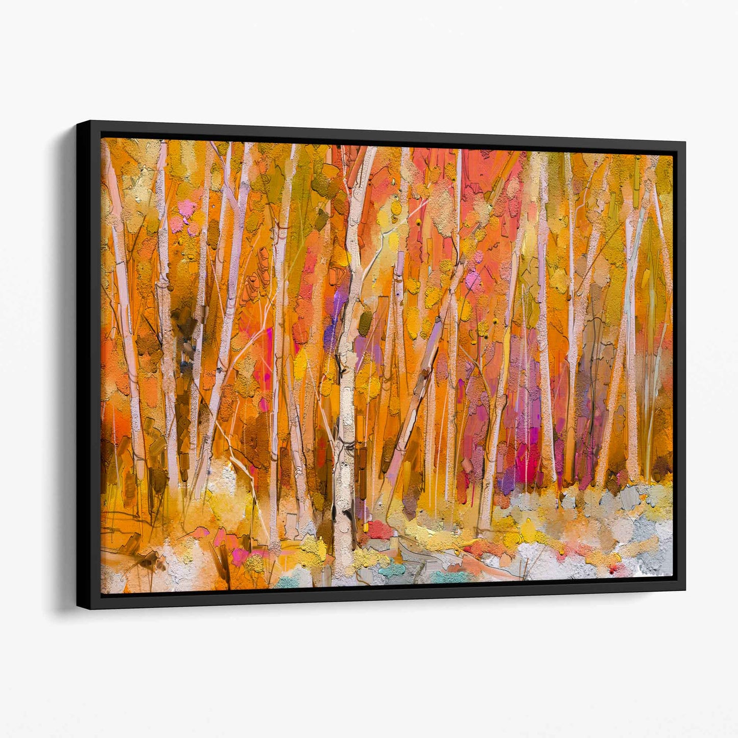 Abstrakter Orangenwald – Wandkunst-Leinwanddruck