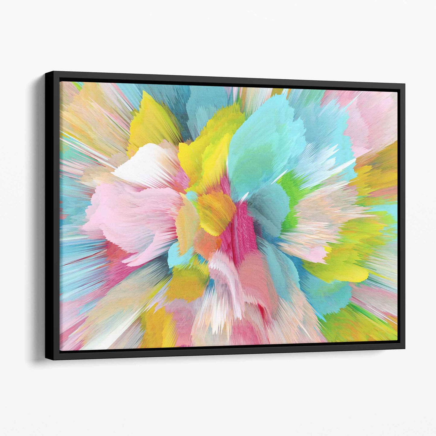 Abstrakter blau-rosa floraler Wandbild-Leinwanddruck