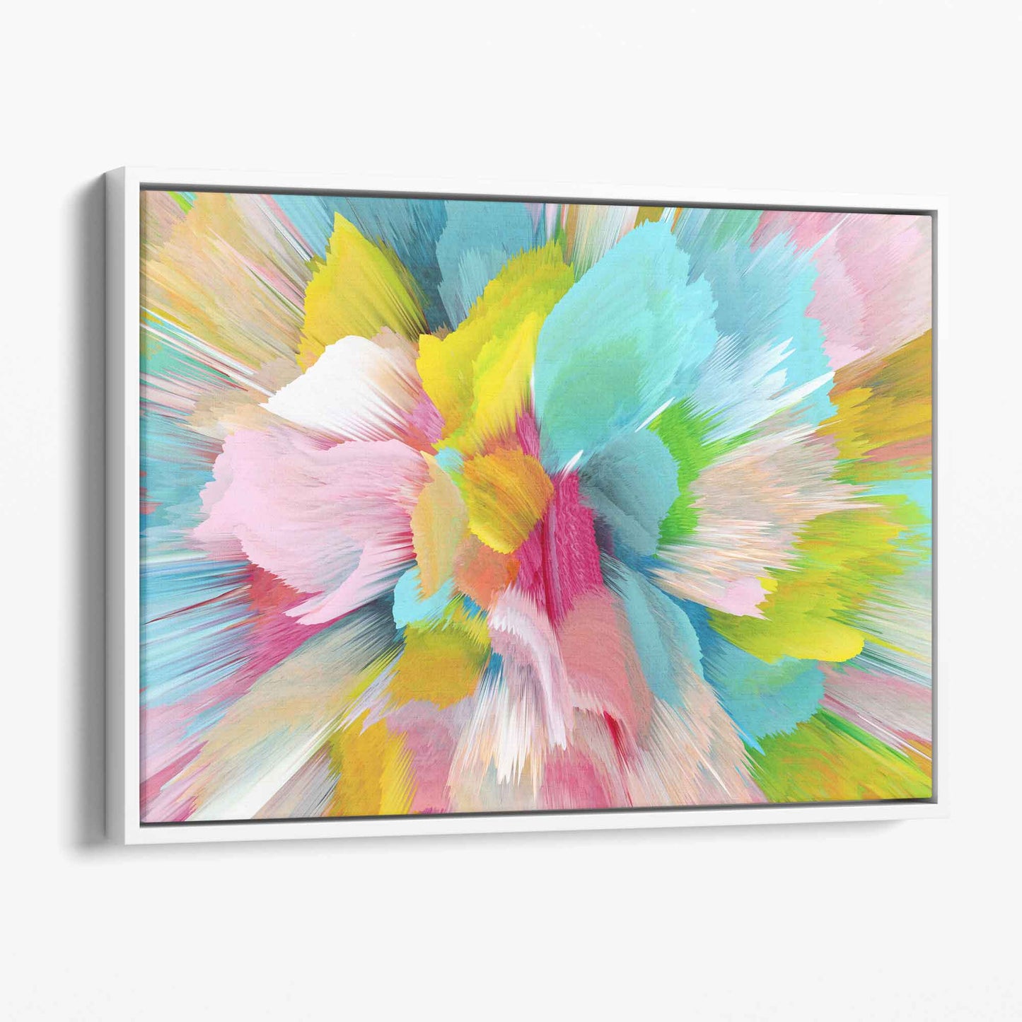 Abstrakter blau-rosa floraler Wandbild-Leinwanddruck