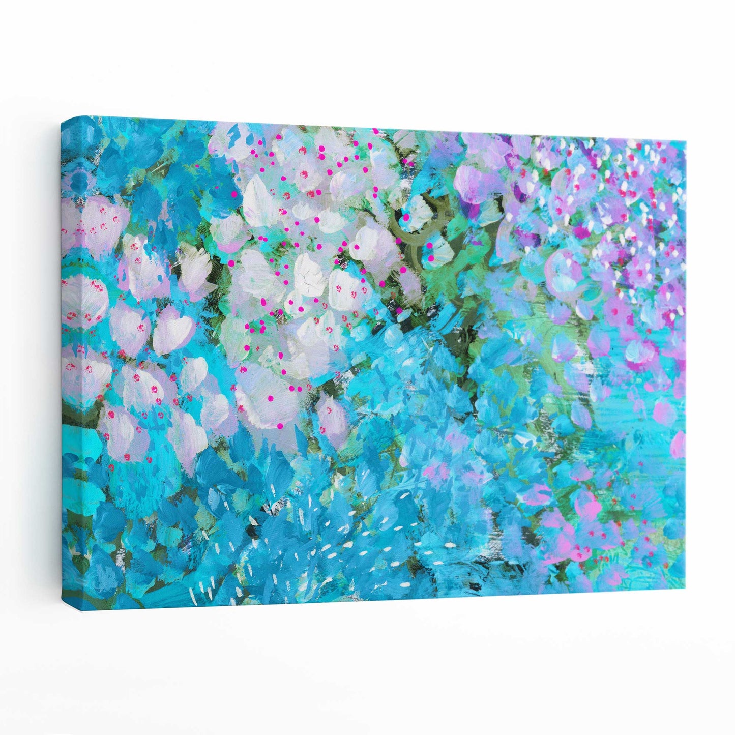 Abstrakte florale Leinwandbilder in Blau