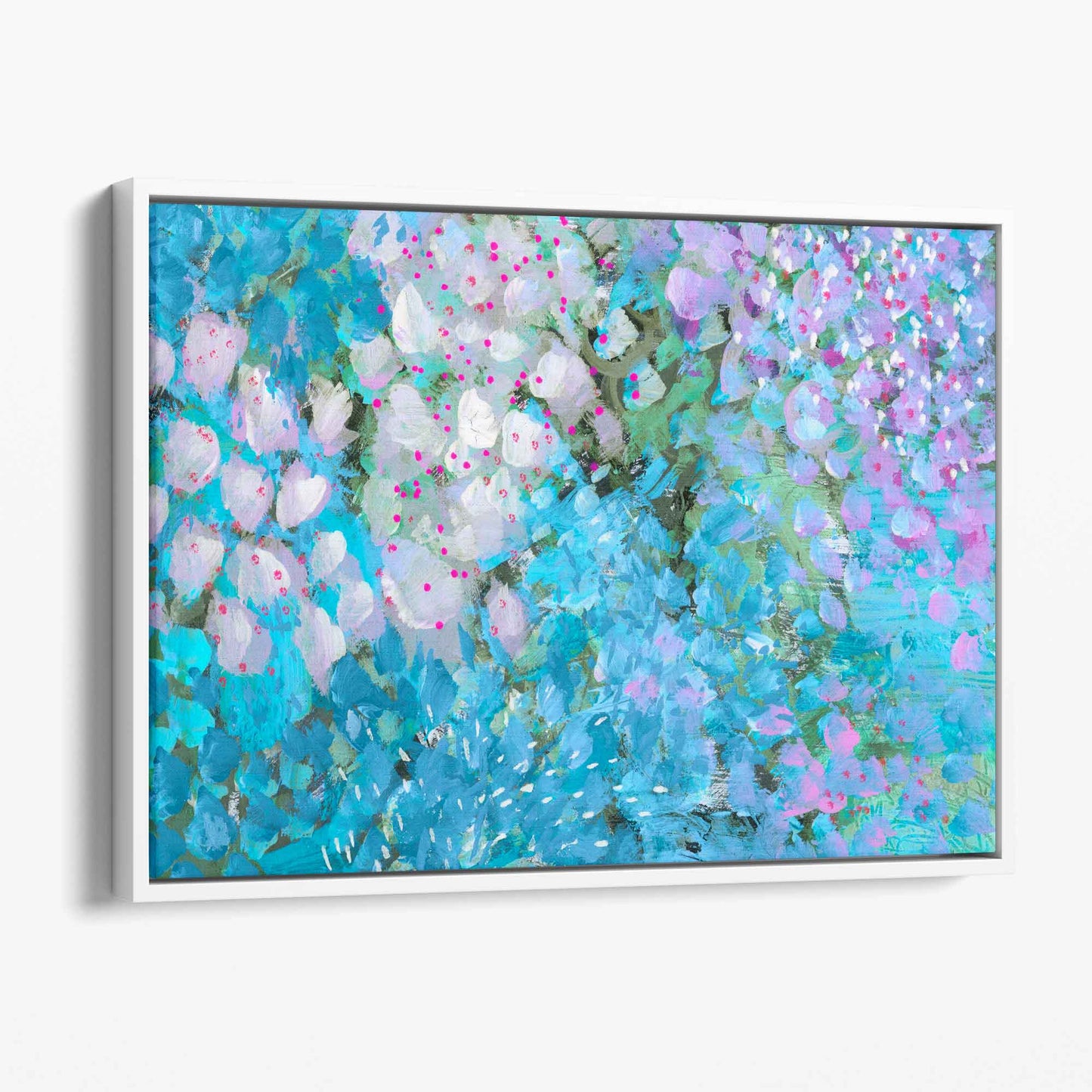 Abstrakte florale Leinwandbilder in Blau