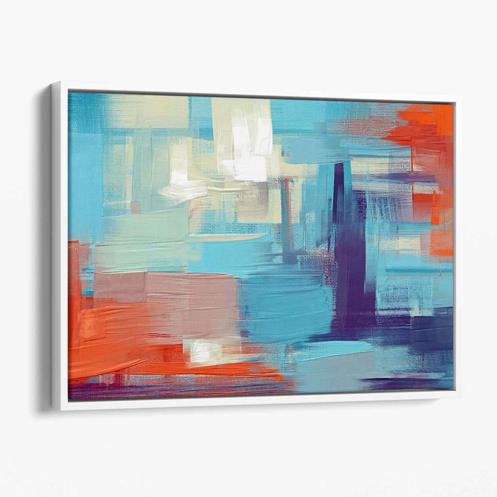 Abstrakter Sonnenuntergang in Blau, Lila und Orange – Leinwanddruck