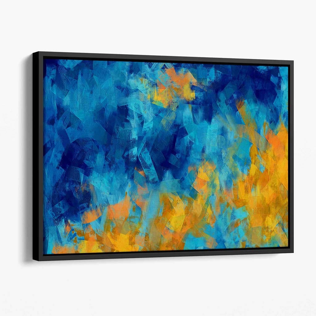 Cerulean Shore in Blau und Gelb Leinwandbild