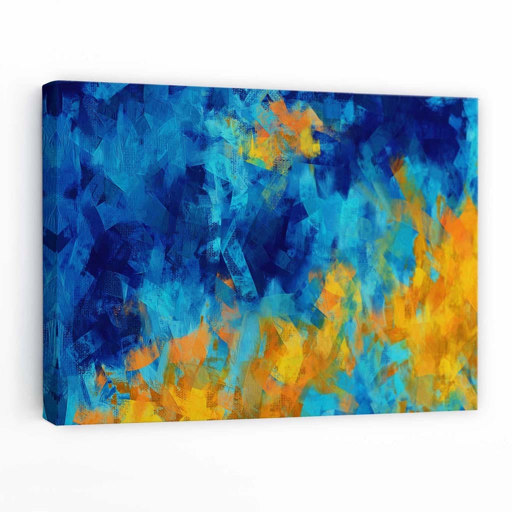 Cerulean Shore in Blau und Gelb Leinwandbild
