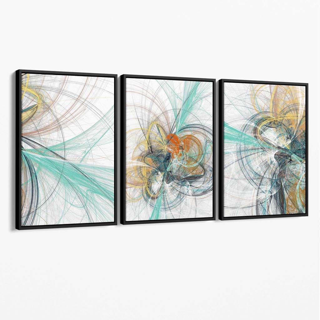 Abstraktes Wandbild aus Leinwand in Mintgrün und Grau (Mixed Media)