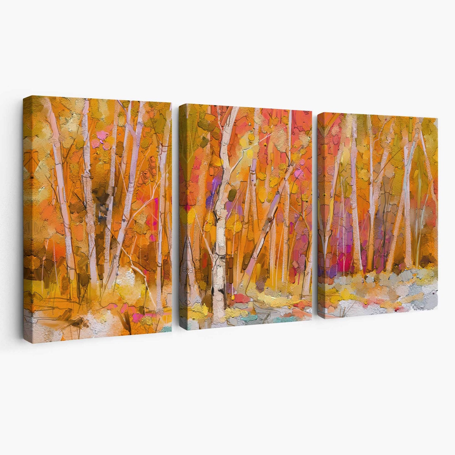Abstraktes Wandbild aus Orangenwald-Leinwand