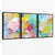 Abstraktes blau-rosa florales Wandbild auf Leinwand