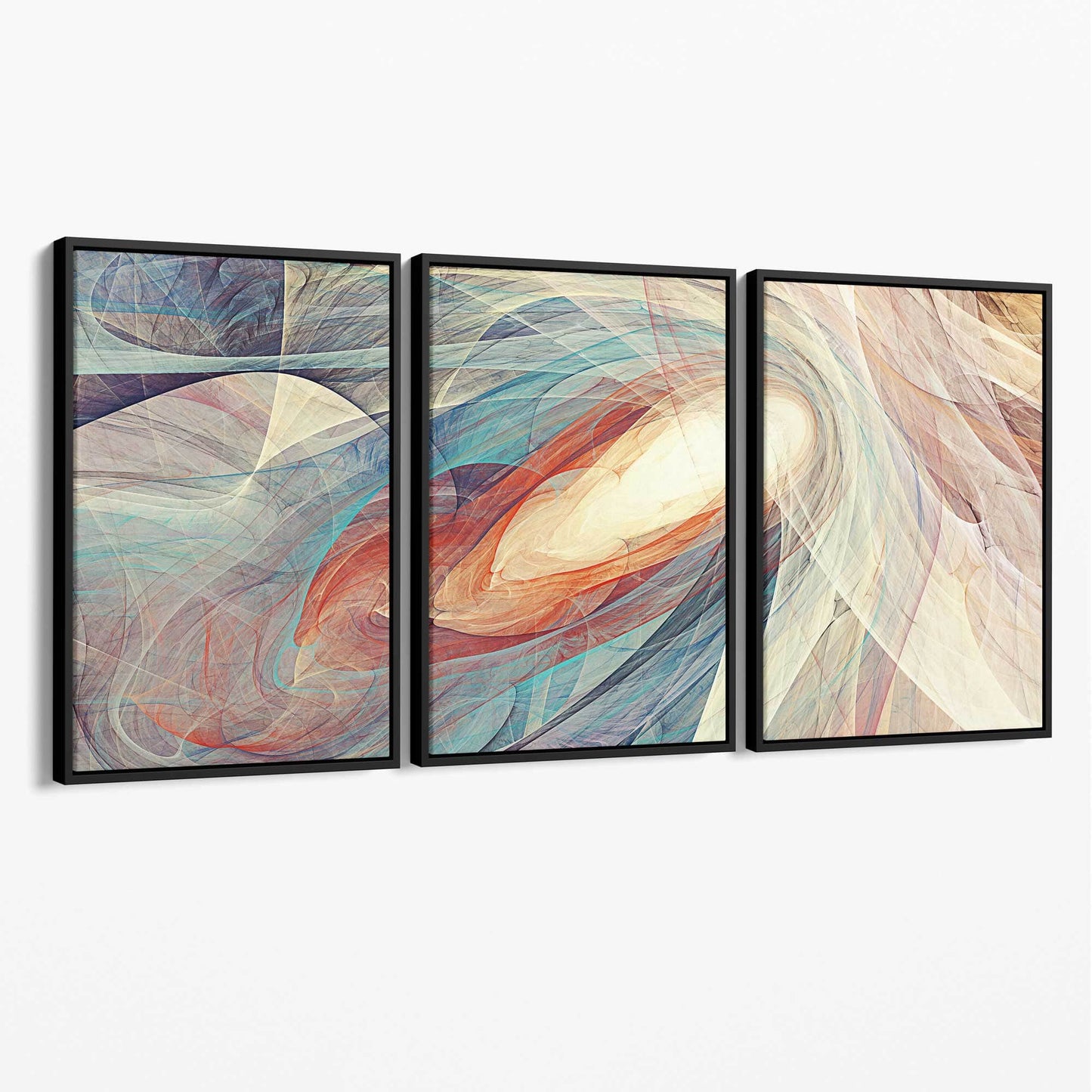 Abstrakte blau-orange Kunst auf Leinwand