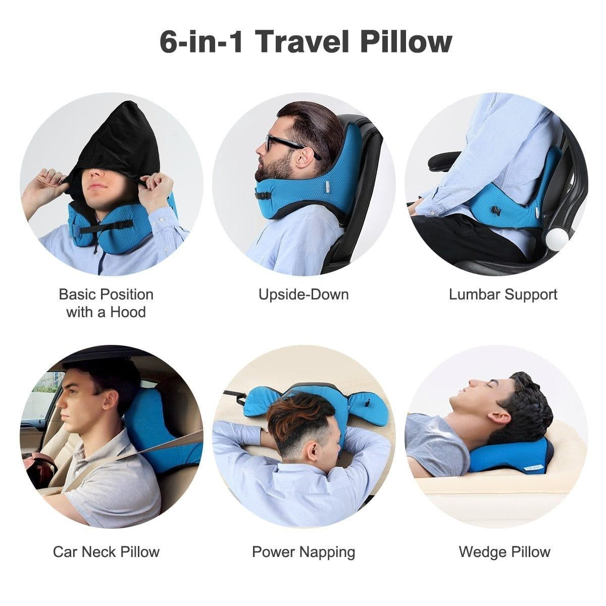 6 in 1 Ergonomisches Kapuzen-Reise-Kissen | Brehn