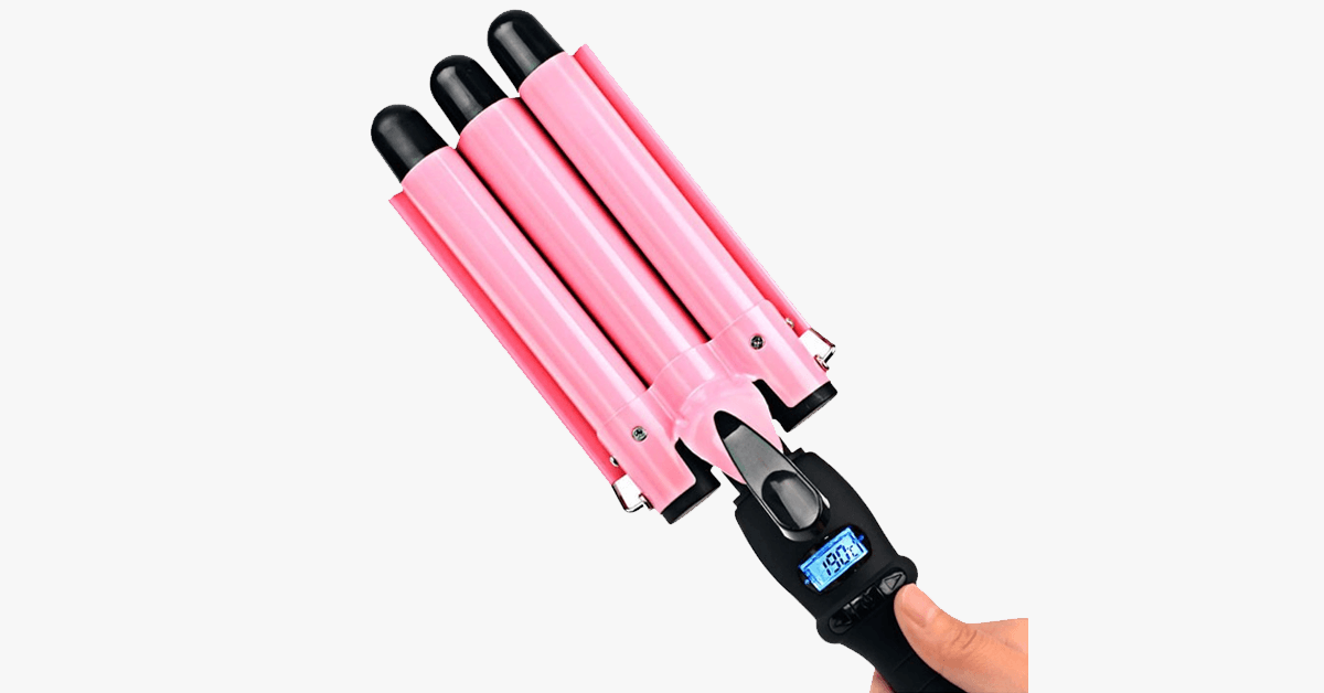Dreifach-Lockenstab in Salonqualität, für perfekte, schnelle Locken und tiefe Wellen
