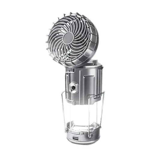 Campinglaterne mit Ventilator & Powerbank | Solar- und wiederaufladbares LED-Licht | Tragbares Outdoor-Equipment | Brehn