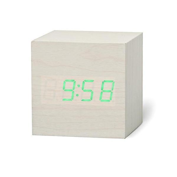 LED Holz Würfel Wecker | Brehn