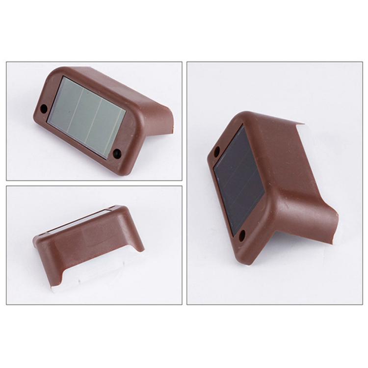 Brehn | 12 PCS Solar Powered LED Außenstufenlicht IP65 wasserdicht Gartenlampe, warmweißes Licht (Braun)