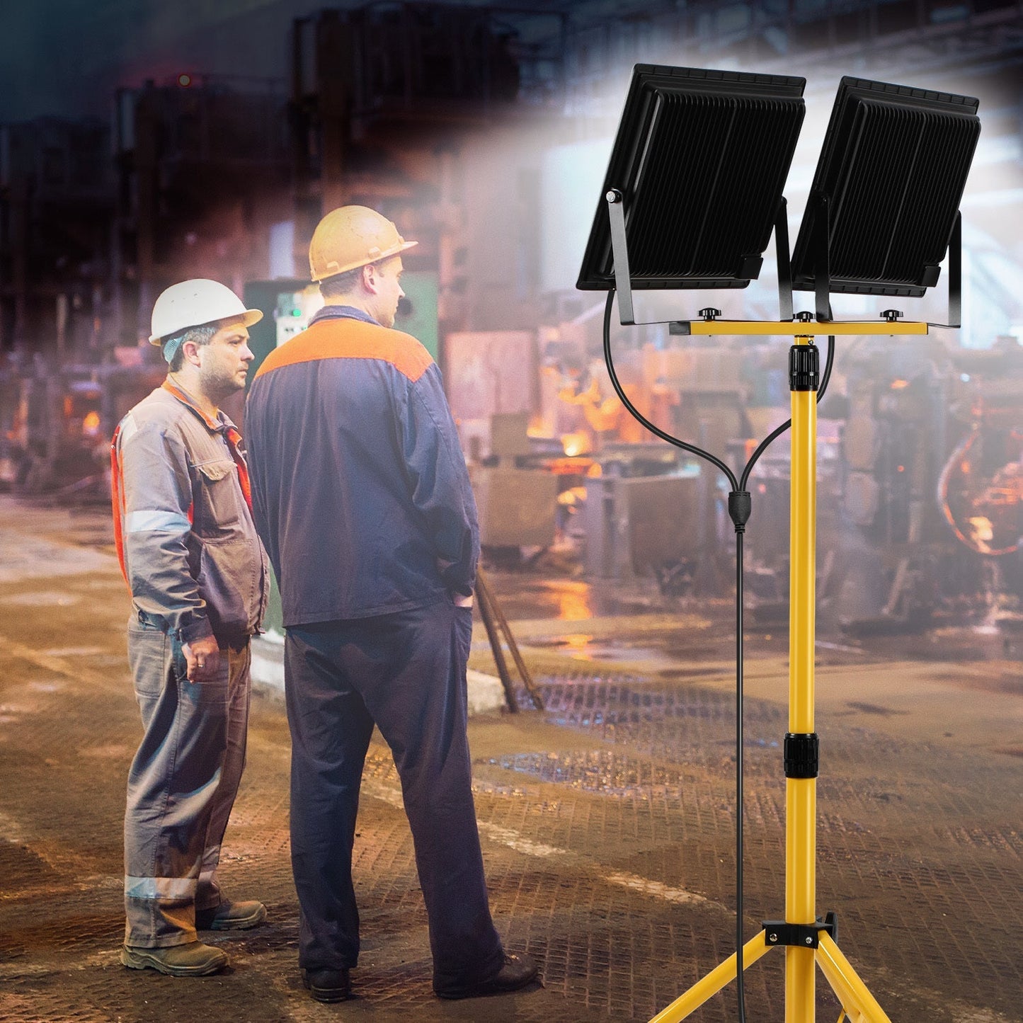 LED Baustrahler 2 x 50W/100W/200W mit Stativ Einstellbar | Brehn