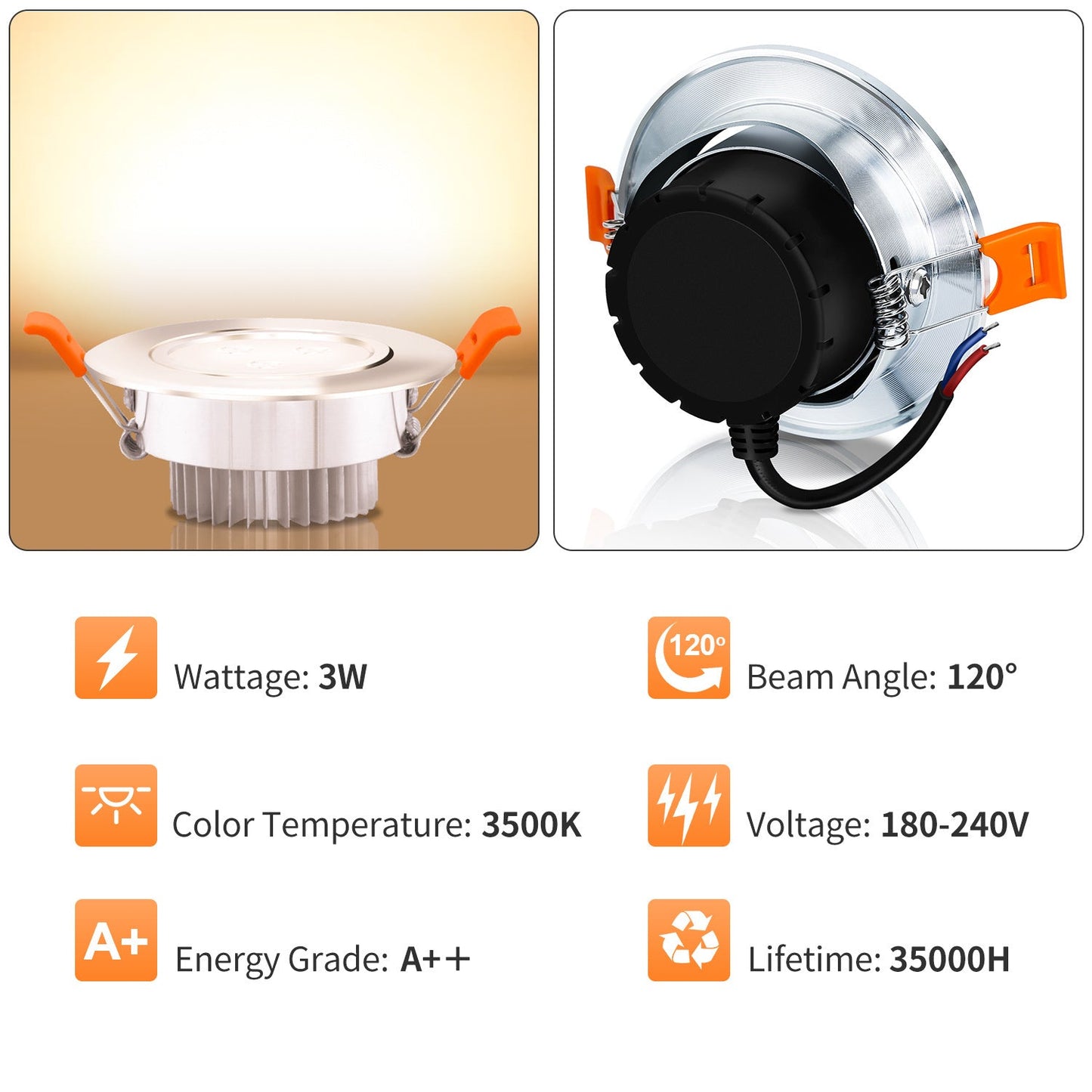 LED Einbaustrahler LED Spot 3W Kaltweiß/Warmweiß | Brehn