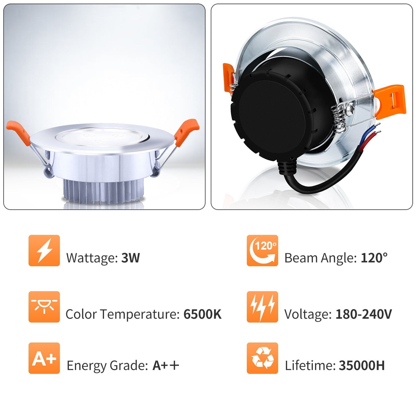 LED Einbaustrahler LED Spot 3W Kaltweiß/Warmweiß | Brehn