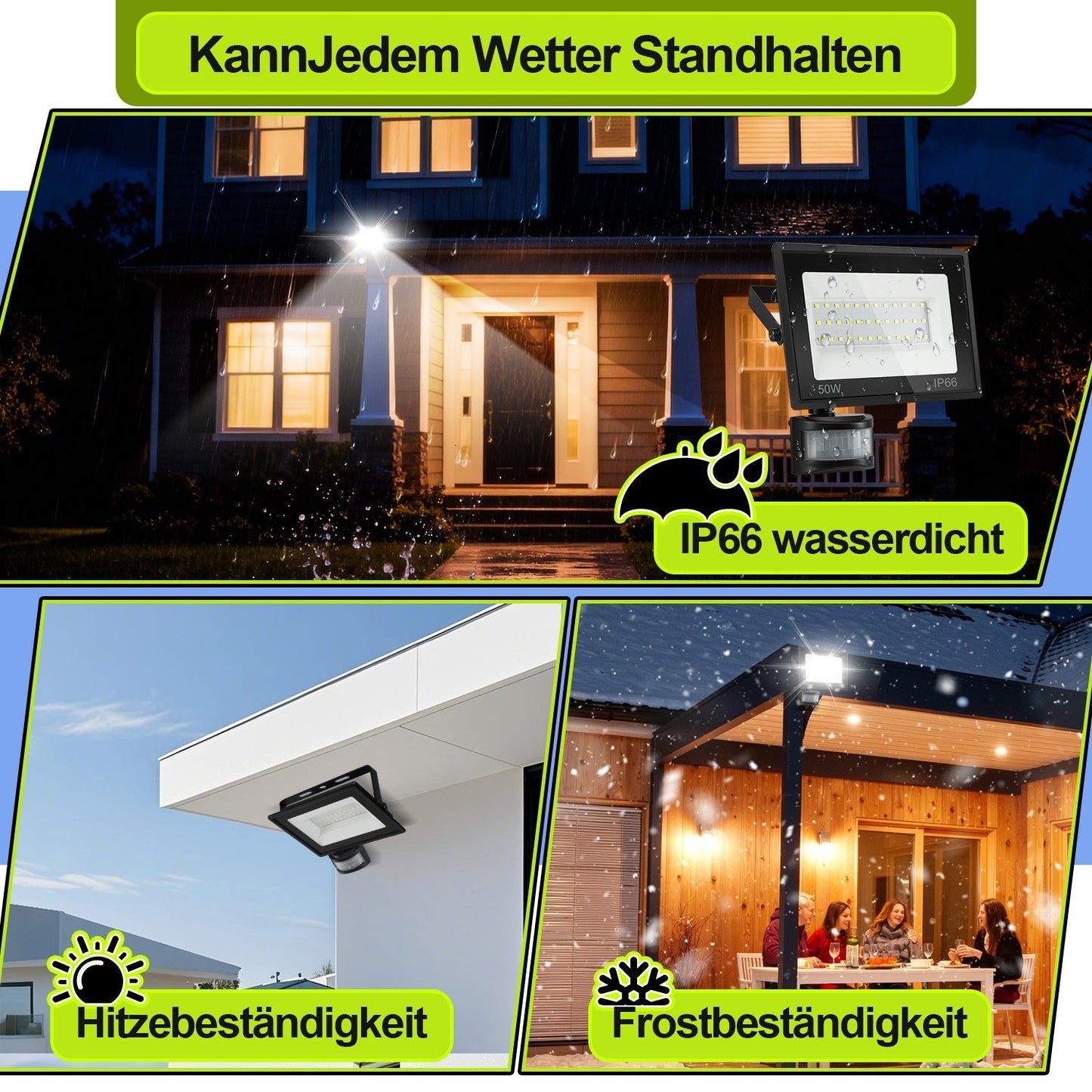 LED Fluter mit Bewegungsmelder Kaltweiß 10W-100W(kein Stecker) | Brehn