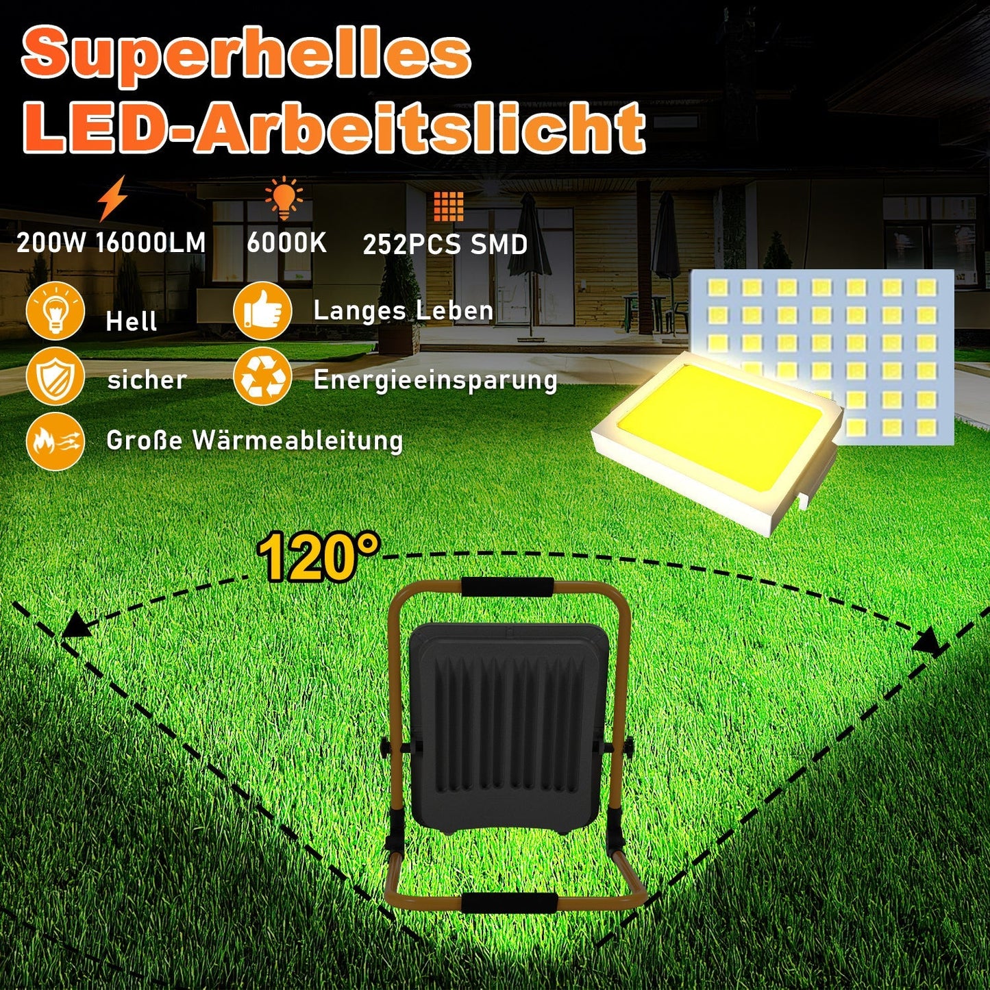 LED Baustrahler 50W-200W Kaltweiß IP66 | Brehn