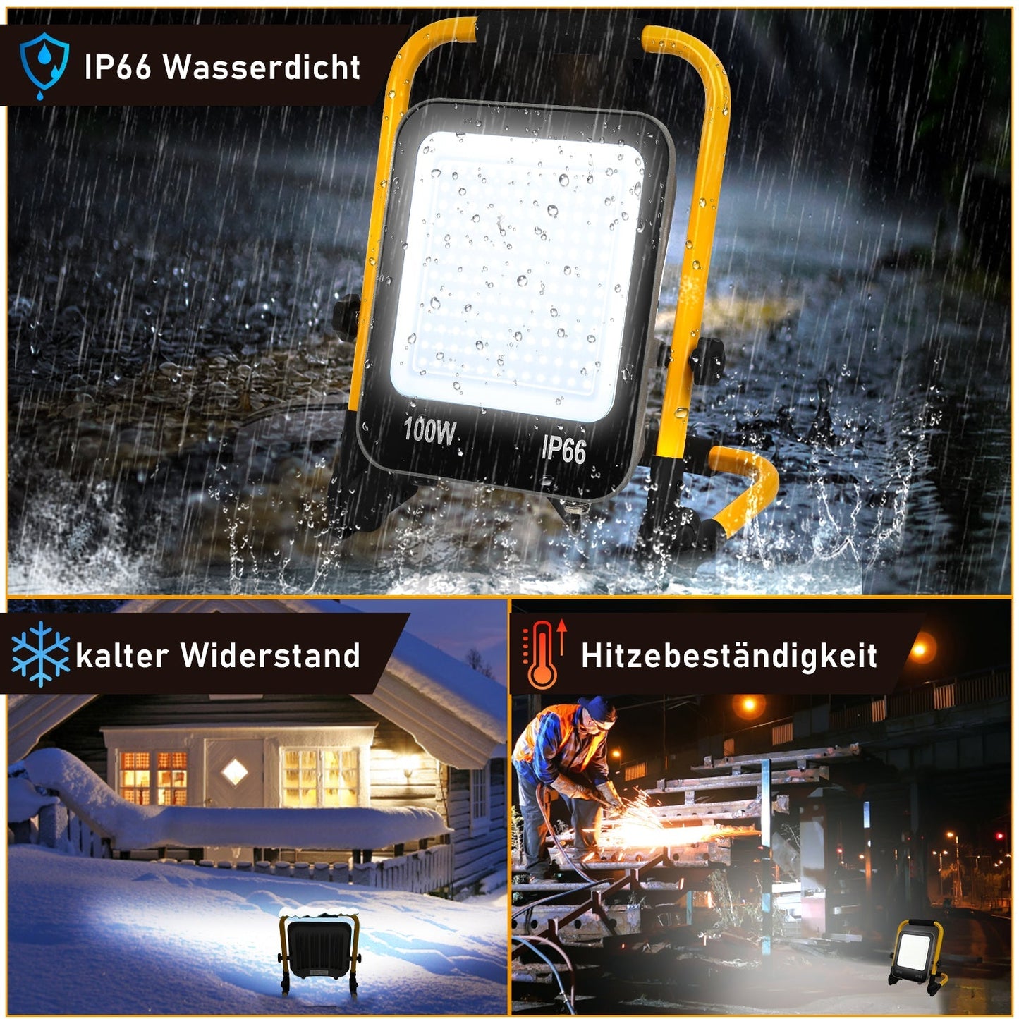 LED Baustrahler 50W-200W Kaltweiß IP66 | Brehn