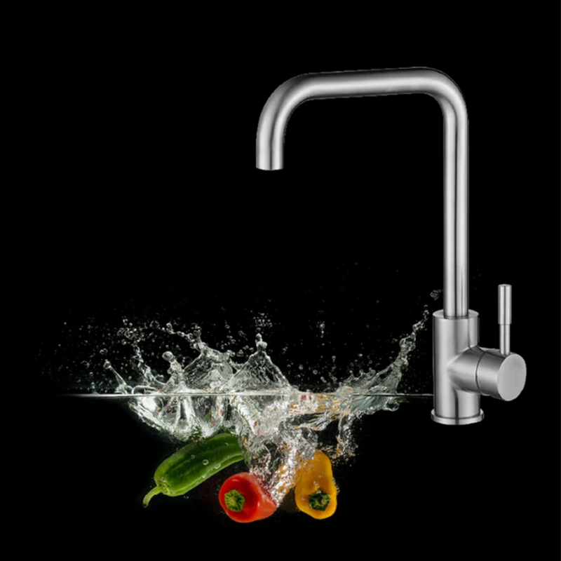 Brehn | StainlessMix Wasserhahn - Moderner Edelstahl Küchen Wasserhahn